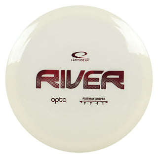 Latitude 64 Disc Golf Opto River Fairway Driver 7/7/-1/1 White/Red 166 grams