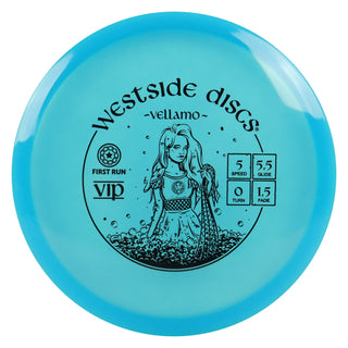 Westside Disc Golf First Run VIP Vellamo Midrange Disc 5/5.5/0/1.5 Blue/Black 177 grams