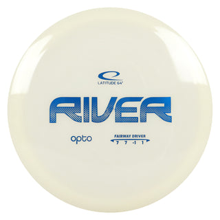 Latitude 64 Disc Golf Opto River Fairway Driver 7/7/-1/1 White/Blue 173 grams