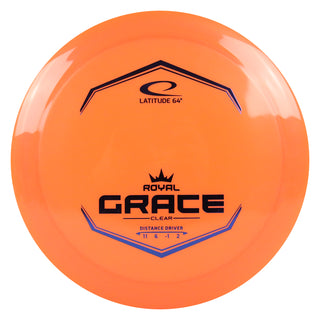 Latitude 64 Disc Golf Royal Clear Grace Distance Driver 11/6/-1/2 Orange/Indigo 173 grams