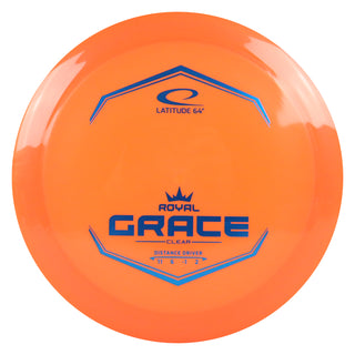 Latitude 64 Disc Golf Royal Clear Grace Distance Driver 11/6/-1/2 Orange/Blue 173 grams