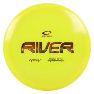 Latitude 64 Disc Golf Opto Air River Fairway Driver 7/7/-1/1 Yellow/Bronze 159 grams