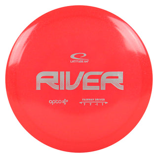 Latitude 64 Disc Golf Opto Air River Fairway Driver 7/7/-1/1 Red/Silver 158 grams