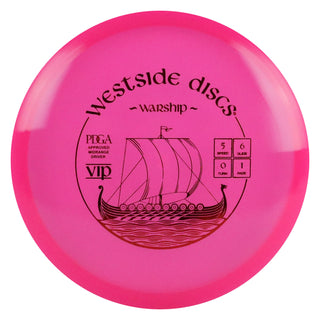 Westside Disc Golf VIP Warship Midrange Disc 5/6/0/1 Pink/Red 173 grams