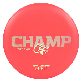 Climo Disc Golf Trophy Line Champ Putter 2/3/0/0 Red/Gold Holo 175 grams
