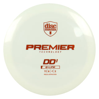 Discmania Disc Golf Premier Q-Line DD1 Distance Driver 11/6/-1/2 White/Orange 169 grams