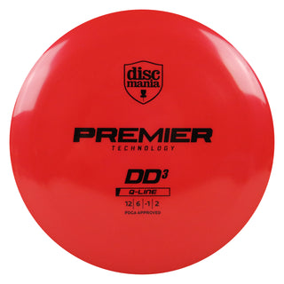 Discmania Disc Golf Premier Q-Line DD3 Distance Driver 12/6/-1/2 Red/Black 169 grams