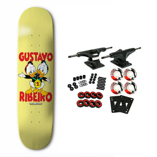 Thank You Skateboard Complete Ribiero Twins Yellow 8.25" x 31.875"
