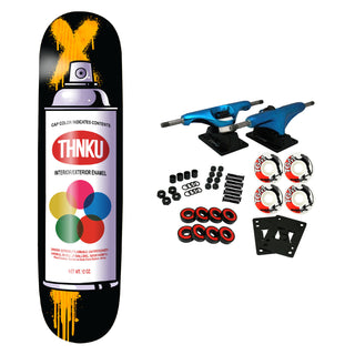 Thank You Skateboard Complete Fat Cap Black 8.25" x 31.875"