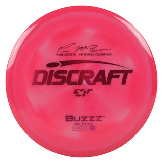 Discraft Disc Golf Paul McBeth Signature ESP Buzzz Midrange 5/4/-1/1 Red/Magenta 171g