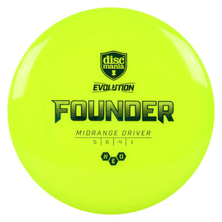 Discmania Disc Golf Evolution Neo Founder Midrange Disc 5/6/-4/1 DayGlo/Green 175 grams
