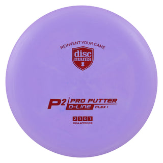 Discmania Disc Golf D-Line Flex 1 P2 Pro Putter 2/3/0/1 Purple/Red 174 grams