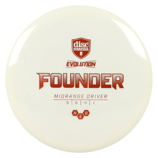 Discmania Disc Golf Evolution Neo Founder Midrange Disc 5/6/-4/1 White/Orange 175 grams