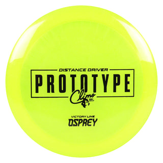 Climo Disc Golf Victory Line Prototype Osprey Distance Driver 10/6/-3/1 Yellow/Black 174 grams