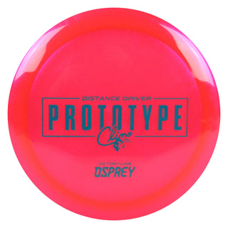 Climo Disc Golf Victory Line Prototype Osprey Distance Driver 10/6/-3/1 Red/Teal 174 grams
