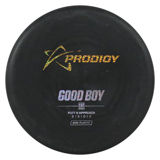 Prodigy Disc Golf 300 Good Boy Putt and Approach 3/5/0/2 Black/Gold Prisms/Holo Shimmer 175 grams
