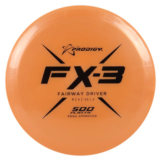 Prodigy Disc Golf 500 FX-3 Fairway Driver 9/4/-1.5/2 Orange/Black 173 grams