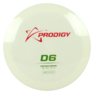 Prodigy Disc Golf 400 D6 Distance Driver 12/6/-3/2 White/Red/Olive 174 grams