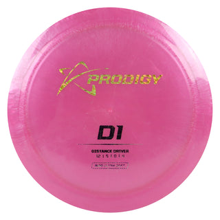 Prodigy Disc Golf 500 Ultra Soft D1 Distance Driver 12/5/0/4 Dark Pink/Gold Prisms/Purple Dots 172 grams