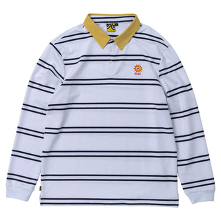 Krooked Skateboards Shirt Sun Heart Rugby White/Navy