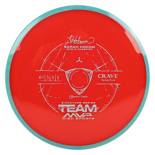 Axiom Disc Golf Sarah Hokom Neutron Crave Fairway Driver 6.5/5/-1/1 Red/Teal Blend 166 grams