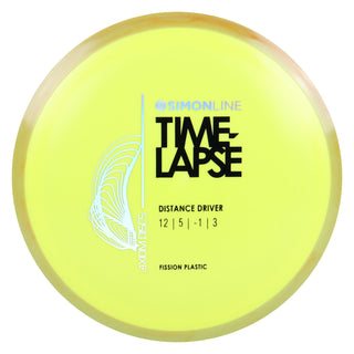 Axiom Disc Golf Simon Lizotte Line Fission Time Lapse Driver 12/5/-1/3 Yellow/Tan Orange 166 grams