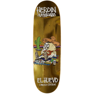 Heroin Skateboard Deck El Huevo Gold Limited Edition Egg 9.4" x 32"