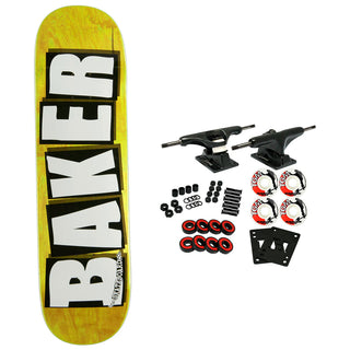 Baker Skateboard Complete Logo Veneers B2 Yellow 8.5" x 32.5"