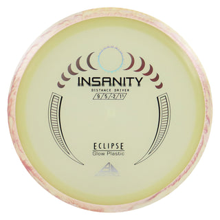 Axiom Disc Golf Eclipse Insanity Distance Driver 9/5/-2/1.5 Glow/Cream Red 172 grams