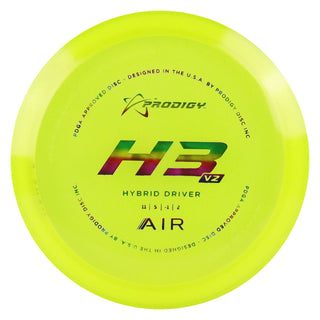 Prodigy Disc Golf Air H3 V2 Hybrid Driver 10/5/-1/1 Yellow/Rainbow 163 grams