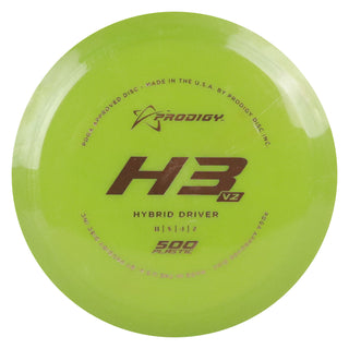 Prodigy Disc Golf 500 H3 V2 Hybrid Driver 10/5/-1/1 Sage/Gold 171 grams