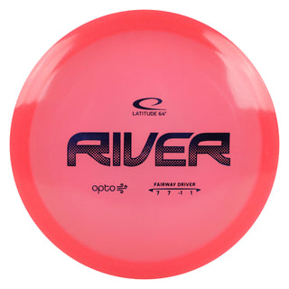 Latitude 64 Disc Golf Opto Air River Fairway Driver 7/7/-1/1 Pink/Blue 156 grams