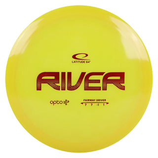 Latitude 64 Disc Golf Opto Air River Fairway Driver 7/7/-1/1 Yellow/Red 156 grams