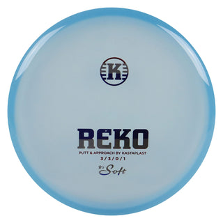 Kastaplast Disc Golf K1 Soft Reko Putter 3/3/0/1 Clear Blue/USA 174 grams