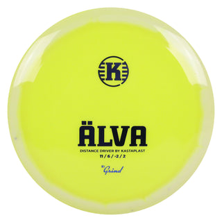 Kastaplast Disc Golf K1 Grind Alva Distance Driver 11/6/-2/2 Yellow White/Indigo 171 grams