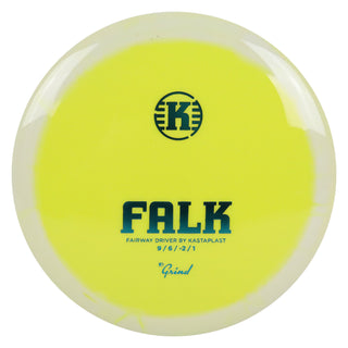 Kastaplast Disc Golf K1 Grind Falk Fairway Driver 9/6/-2/1 Yellow White/Turquoise 173 grams