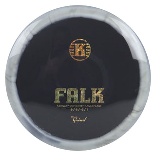 Kastaplast Disc Golf K1 Grind Falk Fairway Driver 9/6/-2/1 Black White/Gold Shapes 172 grams
