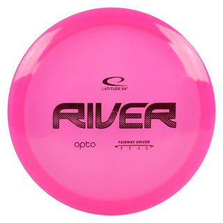 Latitude 64 Disc Golf Opto River Fairway Driver 7/7/-1/1 Pink/Red 169 grams