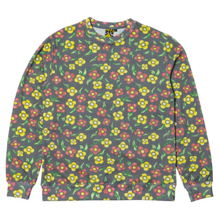Krooked Skateboards Sweatshirt Painted Feathers Waffle Knit Crew Multi