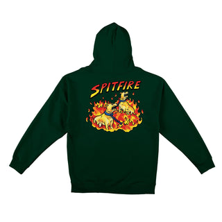 Spitfire Wheels Skateboard Hoody Hell Hounds II Pullover Dark Green