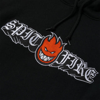 Spitfire Wheels Hoody Old E Drop Bighead Embroidered Pullover Black