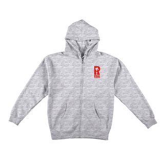Real Skateboards Hoody Hydrant Zip Grey/Red