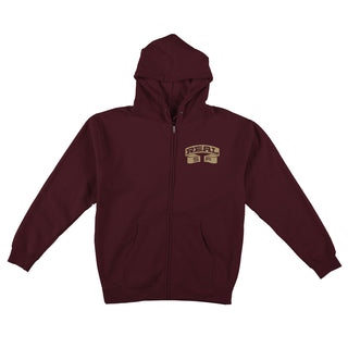 Real Skateboards Hoody Muni Embroidered Maroon/Khaki