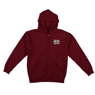 Krooked Skateboards Hoody Strait Eyes Zip Maroon/Black/White