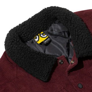 Krooked Skateboards Coat Skript Corduroy Jacket Burgundy