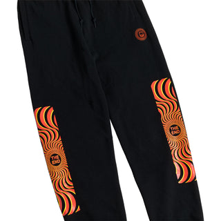 Spitfire Wheels Skateboard Pants Classic Swirl Overlay Sweatpants Black/Red