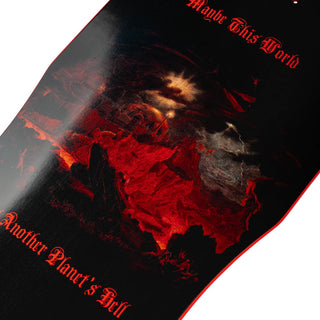 Welcome Skateboard Deck Depths on Dark Lord Red Dip 9.75" x 31.75"