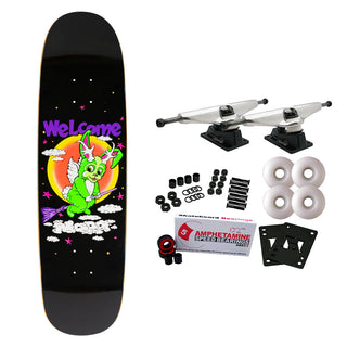 Welcome Skateboard Complete Nora Full Moon on Sphynx Black 8.8" x 32.4"