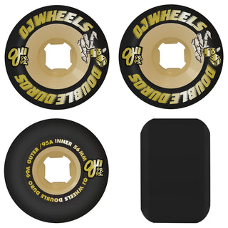 OJ Skateboard Wheels 56mm Double Duro Black Gum Chubbies 99A/95A Black
