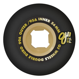 OJ Skateboard Wheels 56mm Double Duro Black Gum Chubbies 99A/95A Black